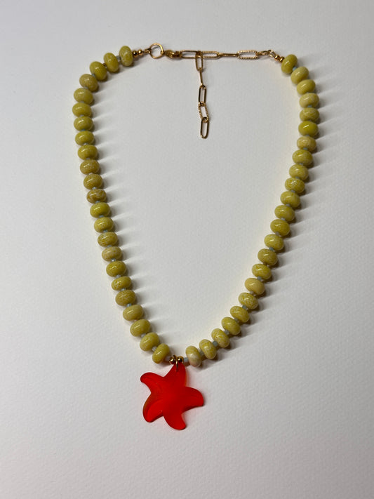 Tangerine Tide Lemon Jade Necklace