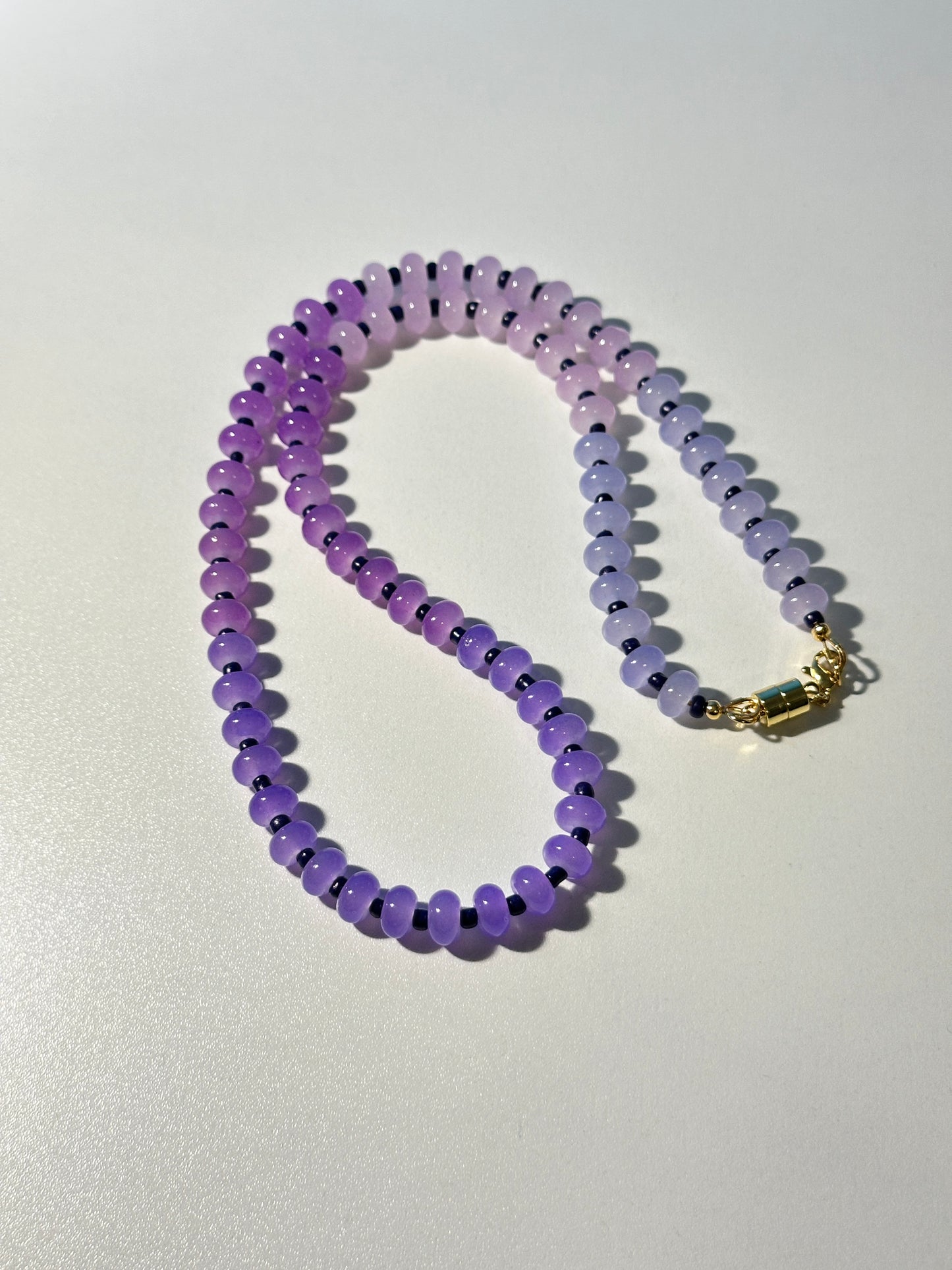 Purple Ombre Glass Rondelle Necklace