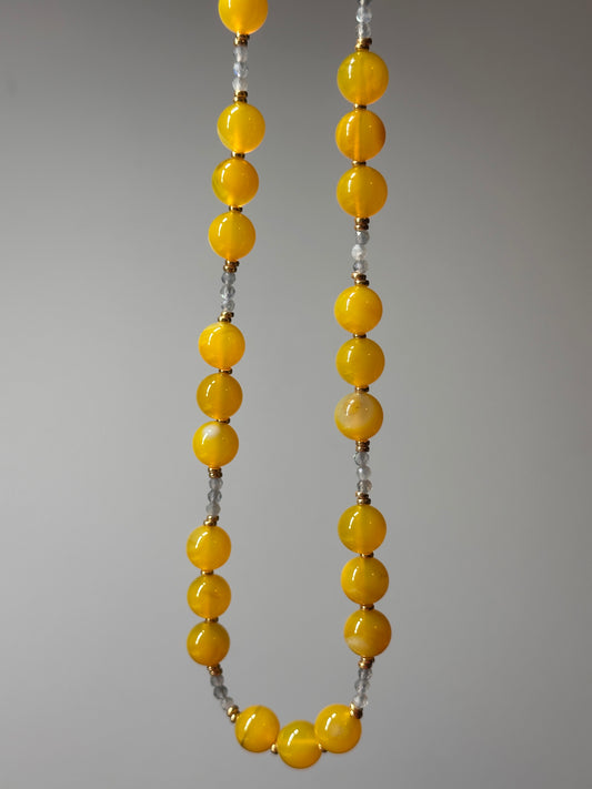 Golden Mirage Mango Agate Necklace