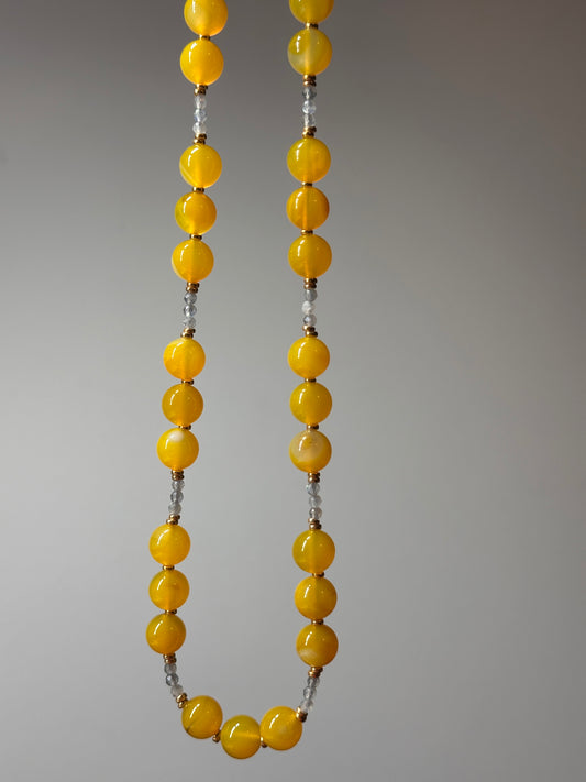 Golden Mirage Mango Agate Necklace