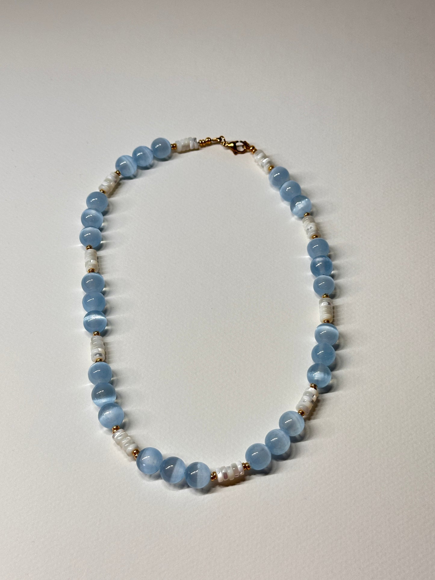 Blue Tide Selenite Necklace